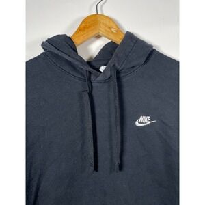 Nike Hoodie Mens M‎ Medium Black Pullover Sweatshirt Embroidered Logo Casual